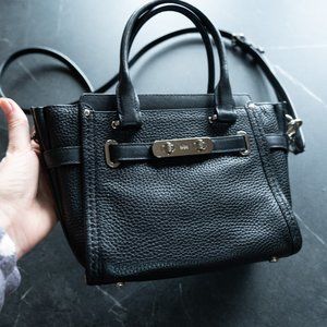 Coach black leather bag